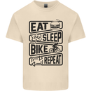 Cycling Eat Sleep Bike Repeat Funny Bicycle Mens Cotton T-Shirt Tee Top Natural