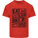 Cycling Eat Sleep Bike Repeat Funny Bicycle Mens Cotton T-Shirt Tee Top Red