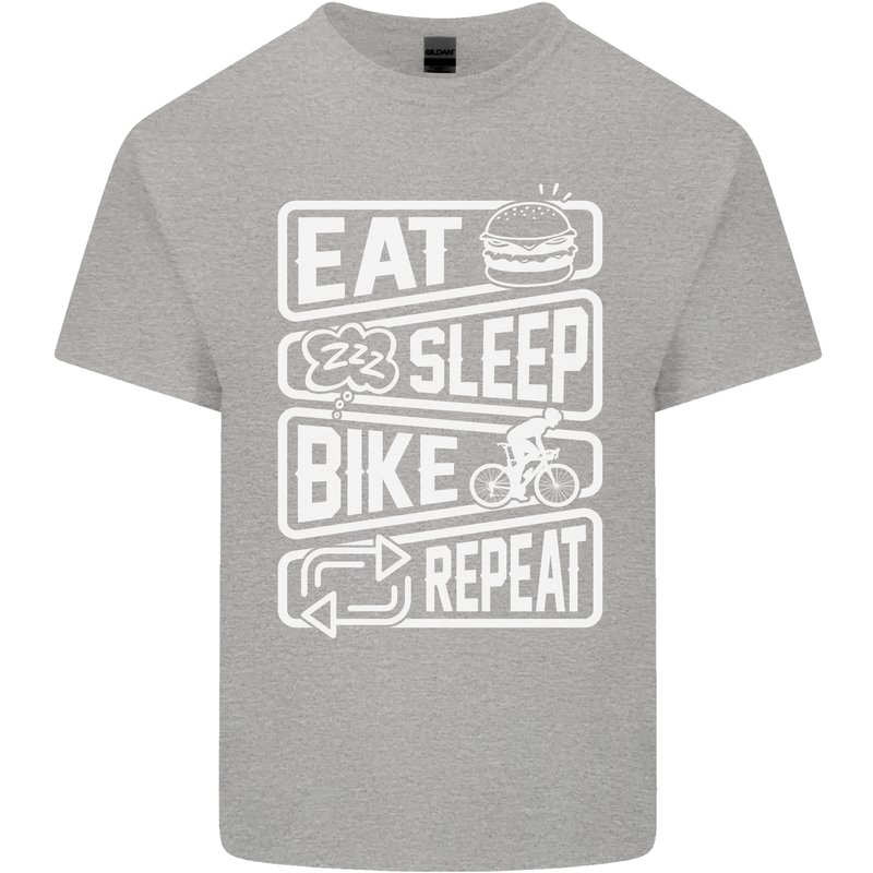 Cycling Eat Sleep Bike Repeat Funny Bicycle Mens Cotton T-Shirt Tee Top Sports Grey