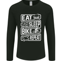 Cycling Eat Sleep Bike Repeat Funny Bicycle Mens Long Sleeve T-Shirt Black