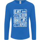 Cycling Eat Sleep Bike Repeat Funny Bicycle Mens Long Sleeve T-Shirt Royal Blue