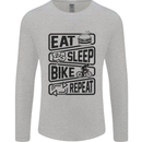 Cycling Eat Sleep Bike Repeat Funny Bicycle Mens Long Sleeve T-Shirt Sports Grey