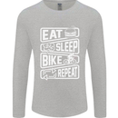 Cycling Eat Sleep Bike Repeat Funny Bicycle Mens Long Sleeve T-Shirt Sports Grey