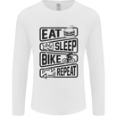 Cycling Eat Sleep Bike Repeat Funny Bicycle Mens Long Sleeve T-Shirt White