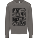 Cycling Eat Sleep Bike Repeat Funny Bicycle Mens Sweatshirt Jumper Charcoal