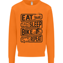 Cycling Eat Sleep Bike Repeat Funny Bicycle Mens Sweatshirt Jumper Orange