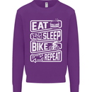 Cycling Eat Sleep Bike Repeat Funny Bicycle Mens Sweatshirt Jumper Purple