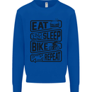 Cycling Eat Sleep Bike Repeat Funny Bicycle Mens Sweatshirt Jumper Royal Blue