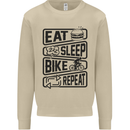 Cycling Eat Sleep Bike Repeat Funny Bicycle Mens Sweatshirt Jumper Sand
