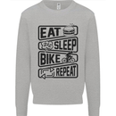 Cycling Eat Sleep Bike Repeat Funny Bicycle Mens Sweatshirt Jumper Sports Grey