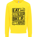 Cycling Eat Sleep Bike Repeat Funny Bicycle Mens Sweatshirt Jumper Yellow