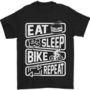 Cycling Eat Sleep Bike Repeat Funny Bicycle Mens T-Shirt Cotton Gildan Black