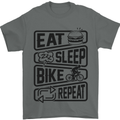 Cycling Eat Sleep Bike Repeat Funny Bicycle Mens T-Shirt Cotton Gildan Charcoal