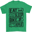 Cycling Eat Sleep Bike Repeat Funny Bicycle Mens T-Shirt Cotton Gildan Irish Green