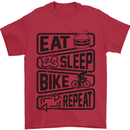 Cycling Eat Sleep Bike Repeat Funny Bicycle Mens T-Shirt Cotton Gildan Red