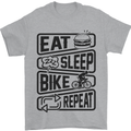 Cycling Eat Sleep Bike Repeat Funny Bicycle Mens T-Shirt Cotton Gildan Sports Grey