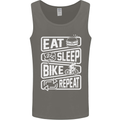 Cycling Eat Sleep Bike Repeat Funny Bicycle Mens Vest Tank Top Charcoal