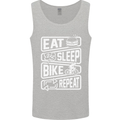 Cycling Eat Sleep Bike Repeat Funny Bicycle Mens Vest Tank Top Sports Grey