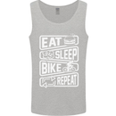 Cycling Eat Sleep Bike Repeat Funny Bicycle Mens Vest Tank Top Sports Grey