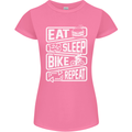 Cycling Eat Sleep Bike Repeat Funny Bicycle Womens Petite Cut T-Shirt Azalea