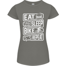 Cycling Eat Sleep Bike Repeat Funny Bicycle Womens Petite Cut T-Shirt Charcoal