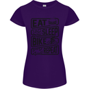 Cycling Eat Sleep Bike Repeat Funny Bicycle Womens Petite Cut T-Shirt Purple