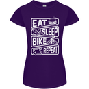 Cycling Eat Sleep Bike Repeat Funny Bicycle Womens Petite Cut T-Shirt Purple