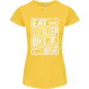 Cycling Eat Sleep Bike Repeat Funny Bicycle Womens Petite Cut T-Shirt Yellow