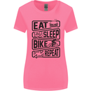Cycling Eat Sleep Bike Repeat Funny Bicycle Womens Wider Cut T-Shirt Azalea