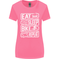 Cycling Eat Sleep Bike Repeat Funny Bicycle Womens Wider Cut T-Shirt Azalea