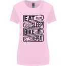 Cycling Eat Sleep Bike Repeat Funny Bicycle Womens Wider Cut T-Shirt Light Pink