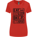 Cycling Eat Sleep Bike Repeat Funny Bicycle Womens Wider Cut T-Shirt Red