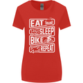 Cycling Eat Sleep Bike Repeat Funny Bicycle Womens Wider Cut T-Shirt Red