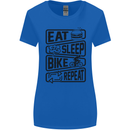 Cycling Eat Sleep Bike Repeat Funny Bicycle Womens Wider Cut T-Shirt Royal Blue