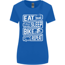 Cycling Eat Sleep Bike Repeat Funny Bicycle Womens Wider Cut T-Shirt Royal Blue