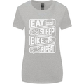 Cycling Eat Sleep Bike Repeat Funny Bicycle Womens Wider Cut T-Shirt Sports Grey
