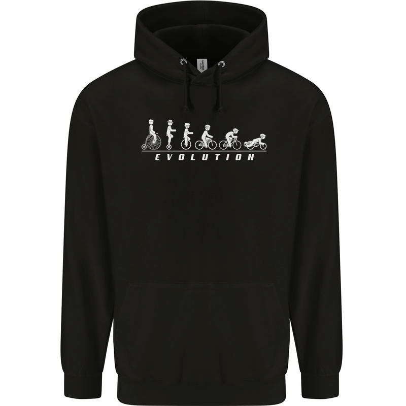 Cycling Evolution Cyclist Bicycle Childrens Kids Hoodie Black