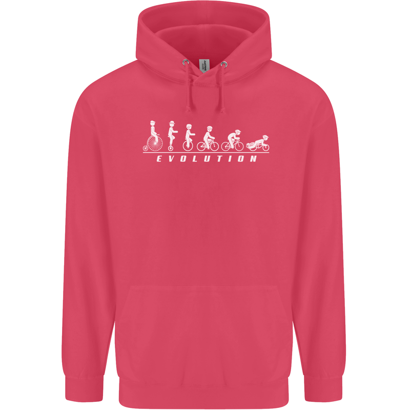 Cycling Evolution Cyclist Bicycle Childrens Kids Hoodie Heliconia
