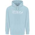 Cycling Evolution Cyclist Bicycle Childrens Kids Hoodie Light Blue
