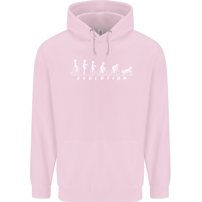 Cycling Evolution Cyclist Bicycle Childrens Kids Hoodie Light Pink