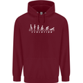 Cycling Evolution Cyclist Bicycle Childrens Kids Hoodie Maroon