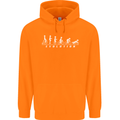 Cycling Evolution Cyclist Bicycle Childrens Kids Hoodie Orange