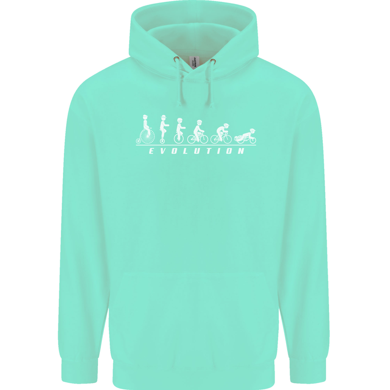 Cycling Evolution Cyclist Bicycle Childrens Kids Hoodie Peppermint