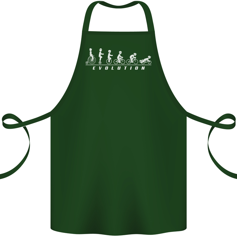 Cycling Evolution Cyclist Bicycle Cotton Apron 100% Organic Forest Green
