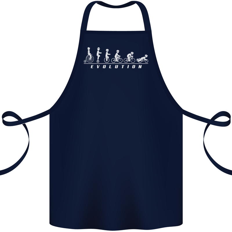 Cycling Evolution Cyclist Bicycle Cotton Apron 100% Organic Navy Blue