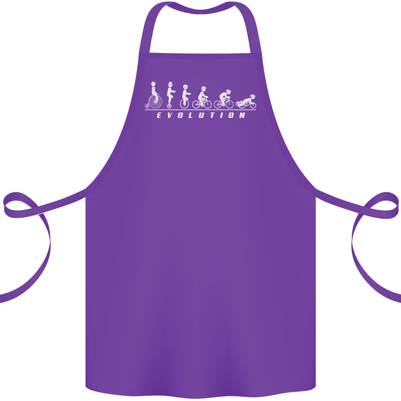 Cycling Evolution Cyclist Bicycle Cotton Apron 100% Organic Purple