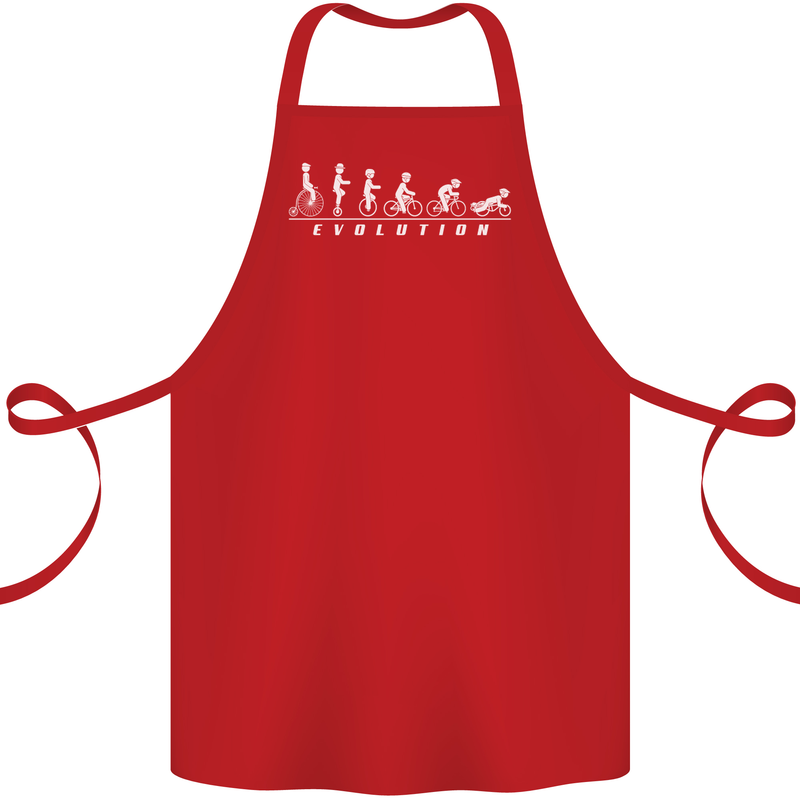 Cycling Evolution Cyclist Bicycle Cotton Apron 100% Organic Red