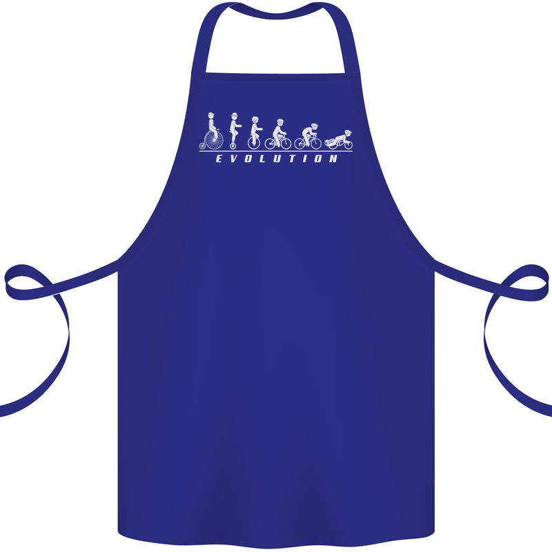Cycling Evolution Cyclist Bicycle Cotton Apron 100% Organic Royal Blue