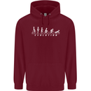 Cycling Evolution Cyclist Bicycle Mens 80% Cotton Hoodie Maroon