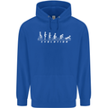 Cycling Evolution Cyclist Bicycle Mens 80% Cotton Hoodie Royal Blue